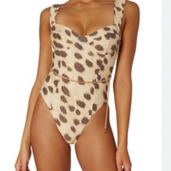 WeWoreWhat Other - WeWoreWhat Leopard Print One Piece Swimsuit
